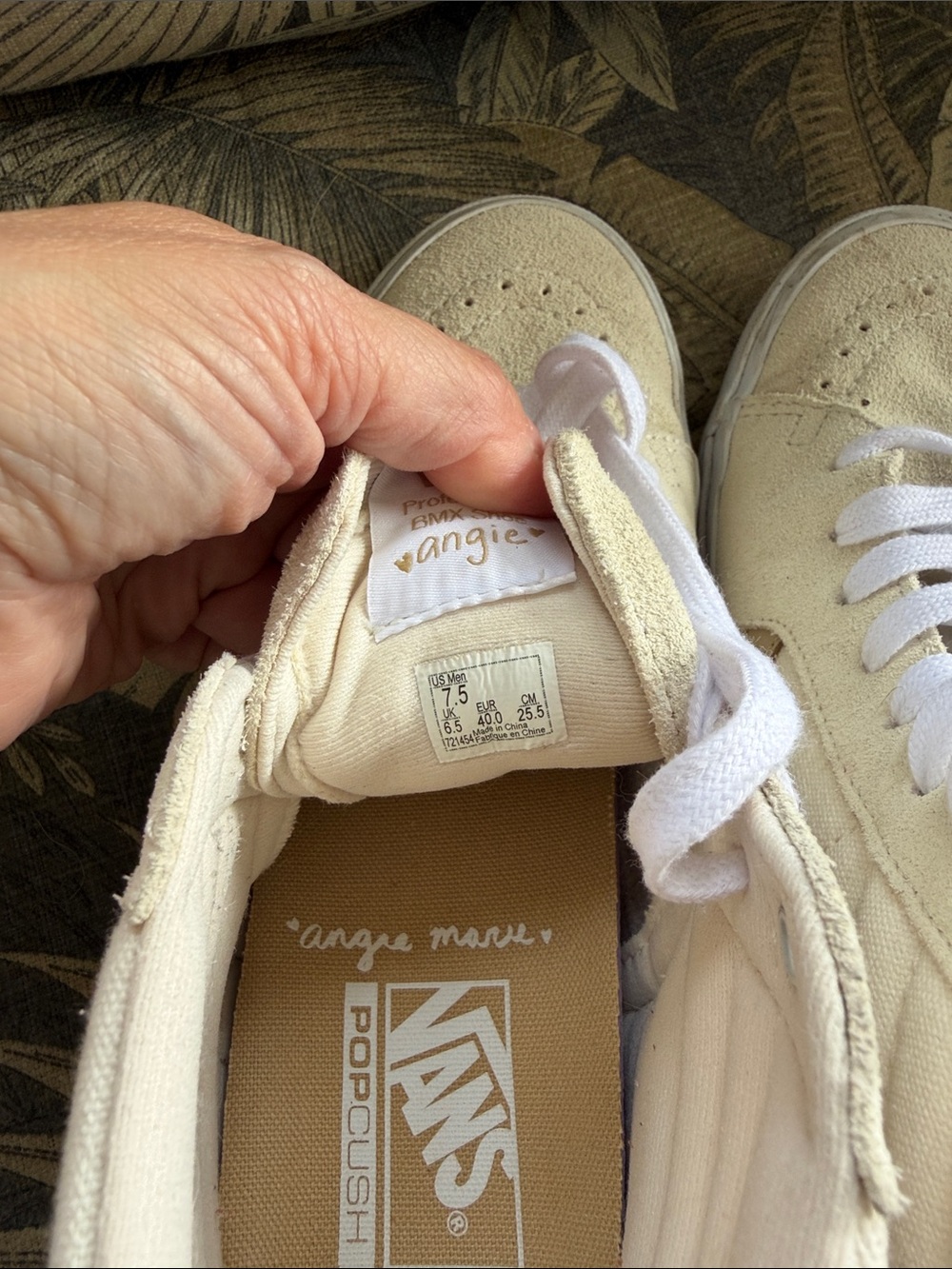 Vans High-Top Sneakers in Cream and Tan - Picture 8 of 11